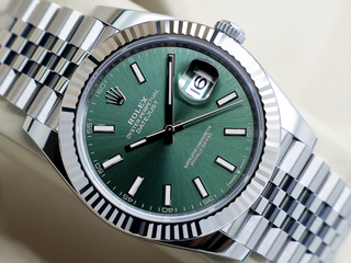 GENTS ROLEX DATEJUST 41mm 126334 STAINLESS STEEL MINT GREEN DIAL UNWORN STICKERS 2026 UK B&P