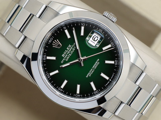 GENTS ROLEX DATEJUST 41mm 126300 STAINLESS STEEL GREEN OMBRE DIAL UNWORN 2026 UK B&P