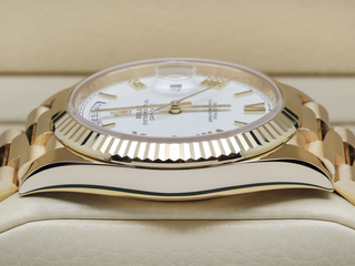ROLEX DAY-DATE 40mm 18ct YELLOW GOLD 228238 WHITE ROMAN NUMERAL DIAL WARRANTY 2023 UK B&P