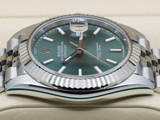 GENTS ROLEX DATEJUST 41mm 126334 STAINLESS STEEL MINT GREEN DIAL UNWORN 2025 UK B&P