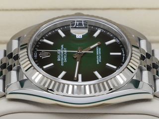 ROLEX DATEJUST 41mm 126334 STAINLESS STEEL OMBRE GREEN DIAL WARRANTY 2026 UK B&P