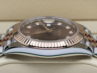 GENTS ROLEX DATEJUST 41mm 126331 18ct ROSE GOLD/STEEL CHOCOLATE DIAMOND DOT DIAL WARRANTY 2022 UK B&P