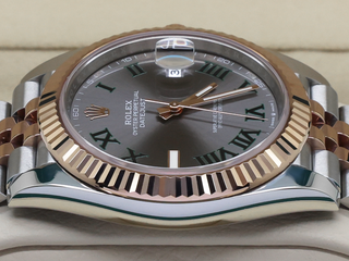 GENTS ROLEX DATEJUST 41mm 126331 18ct ROSE GOLD/STEEL WIMBLEDON DIAL WARRANTY 2024 UK B&P