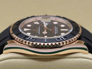 GENTS ROLEX YACHT-MASTER 40mm 126655 18ct ROSE GOLD OYSTERFLEX BLACK DIAL WARRANTY STICKERS 2025 UK B&P