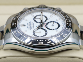 GENTS ROLEX DAYTONA PANDA 126500LN STAINLESS STEEL WHITE DIAL WARRANTY 2024 UK B&P