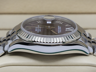 LADIES ROLEX DATEJUST MIDSIZE 31mm 278274 STEEL AUBERGINE DIAMOND ROMAN NUMERAL DIAL UNWORN FULL STICKERS 2024 B&P