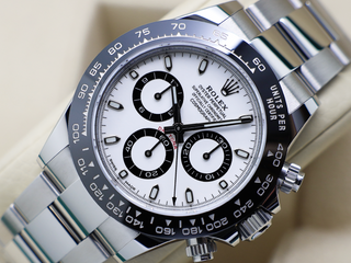 GENTS ROLEX DAYTONA PANDA 116500LN STAINLESS STEEL WHITE DIAL WARRANTY 2023 UK B&P