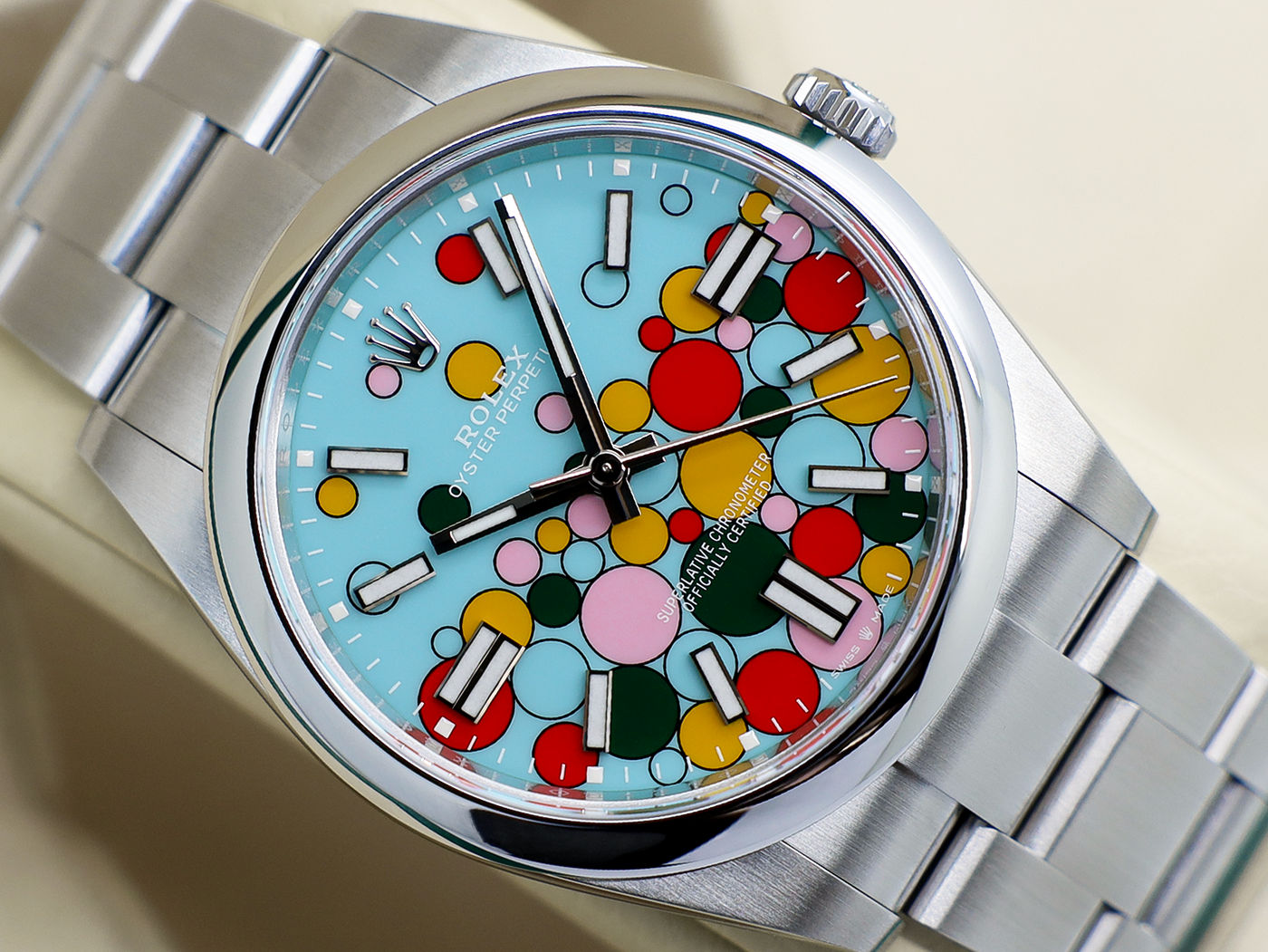 GENTS ROLEX GENTS ROLEX OYSTER PERPETUAL 41mm 124300 STAINLESS STEEL CELEBRATION DIAL WARRANTY 2023 UK B&P