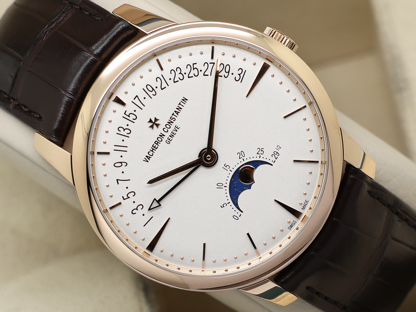 Vacheron Constantin VACHERON CONSTANTIN PATRIMONY MOON PHASE RETROGRADE DATE 18CT PINK GOLD 42.5mm 4010U/000R-B329 SILVER DIAL WARRANTY 2022 UK B&P