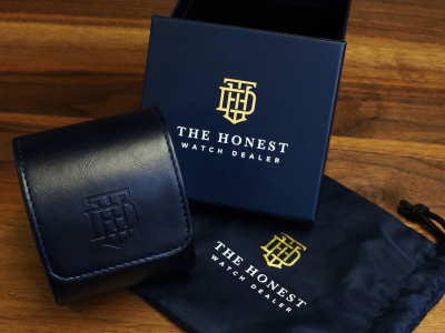 THE HONEST WATCH DEALER VEGAN LEATHER SINGLE WATCH ROLL WITH SLEEVE AND BOX