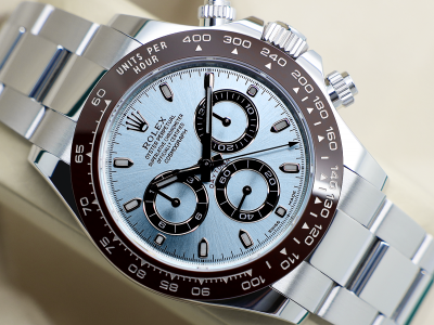 GENTS ROLEX DAYTONA PLATINUM 116506 ICE BLUE DIAL WARRANTY 2021 B&P