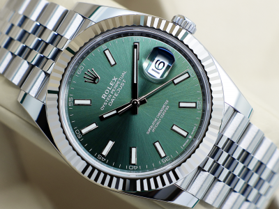 GENTS ROLEX DATEJUST 41mm 126334 STAINLESS STEEL MINT GREEN DIAL UNWORN 2025 UK B&P