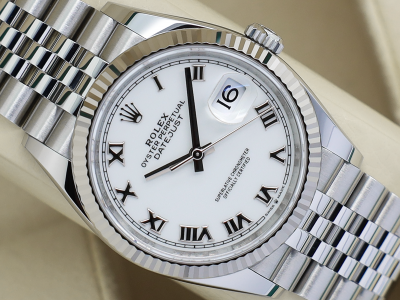 ROLEX DATEJUST 36mm 126234 STAINLESS STEEL WHITE DIAL WARRANTY 2023 UK B&P