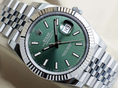 GENTS ROLEX DATEJUST 41mm 126334 STAINLESS STEEL MINT GREEN DIAL UNWORN 2025 UK B&P