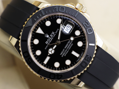 GENTS ROLEX YACHT-MASTER 42mm 226658 18ct YELLOW GOLD OYSTERFLEX WARRANTY 2025 UK B&P