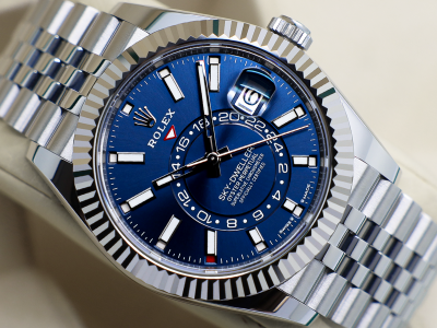 GENTS ROLEX SKY-DWELLER 42mm 336934 STAINLESS STEEL BLUE DIAL STICKERS UNWORN 2025 UK B&P