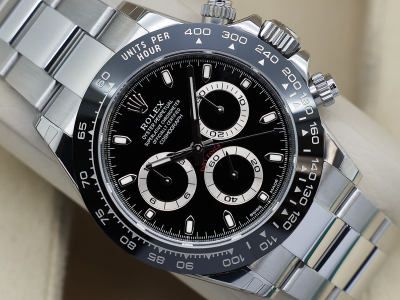 GENTS ROLEX DAYTONA 116500LN STAINLESS STEEL BLACK DIAL STICKERS WARRANTY 2018 UK B&P